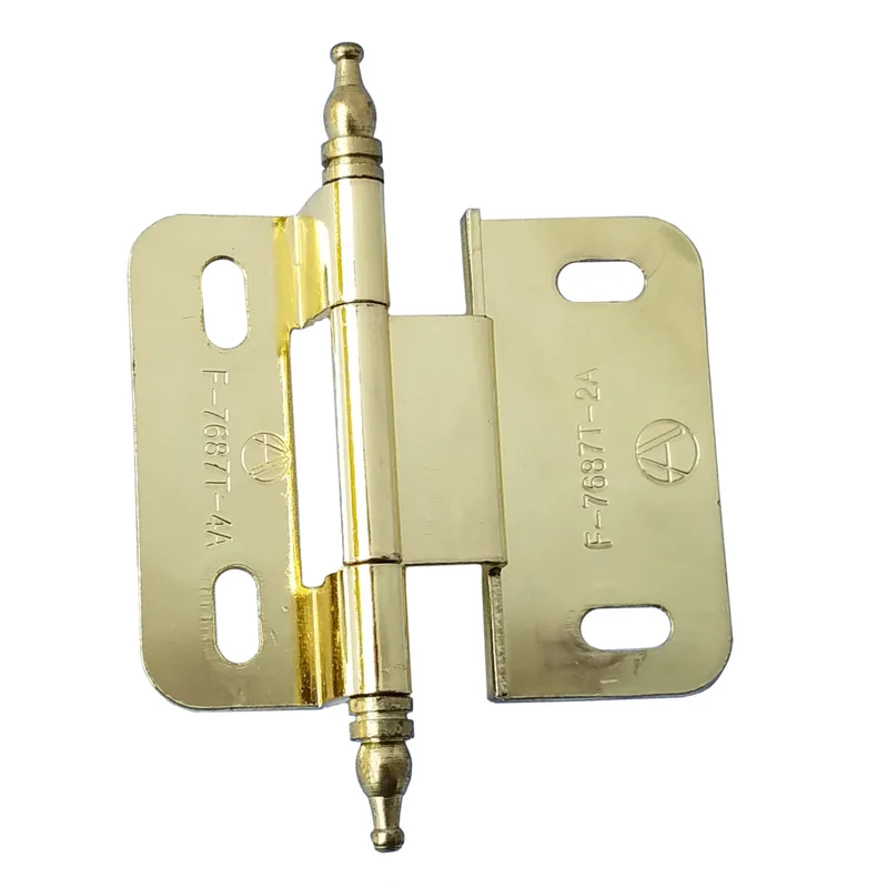 Pair of Amerock Minaret Cabinet Hinges Partial Wrap 3/8" Inset PK7687T-PB