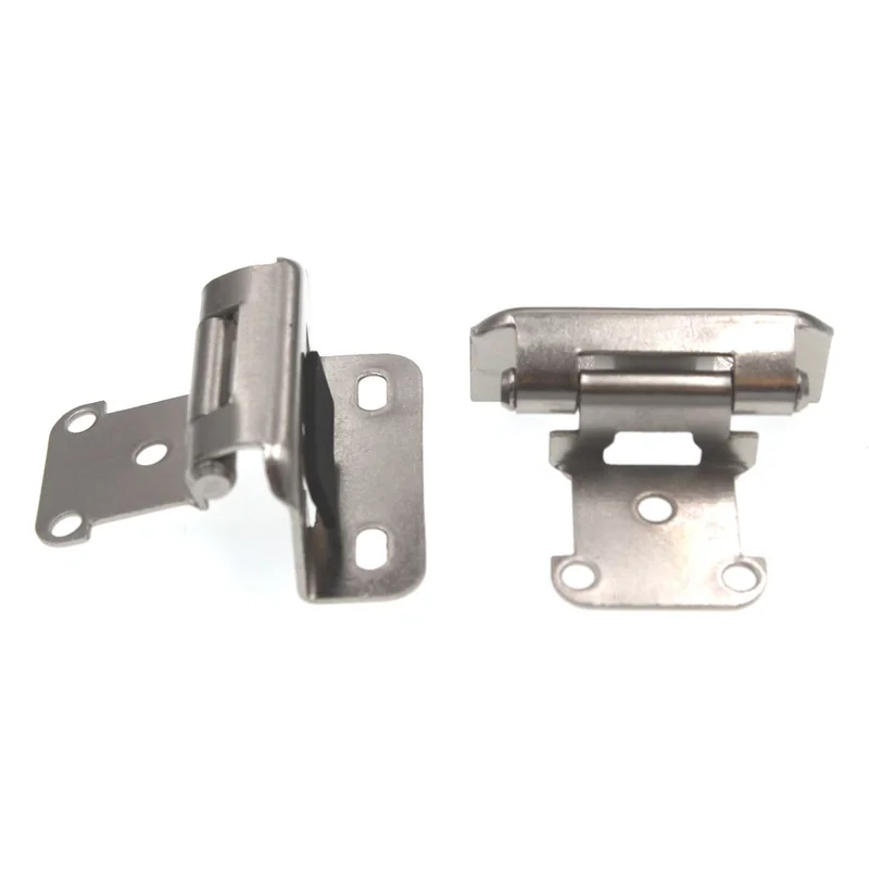 Pair of Amerock Satin Nickel Partial Wrap 1/2" Overlay Cabinet Hinges BP7550-G10