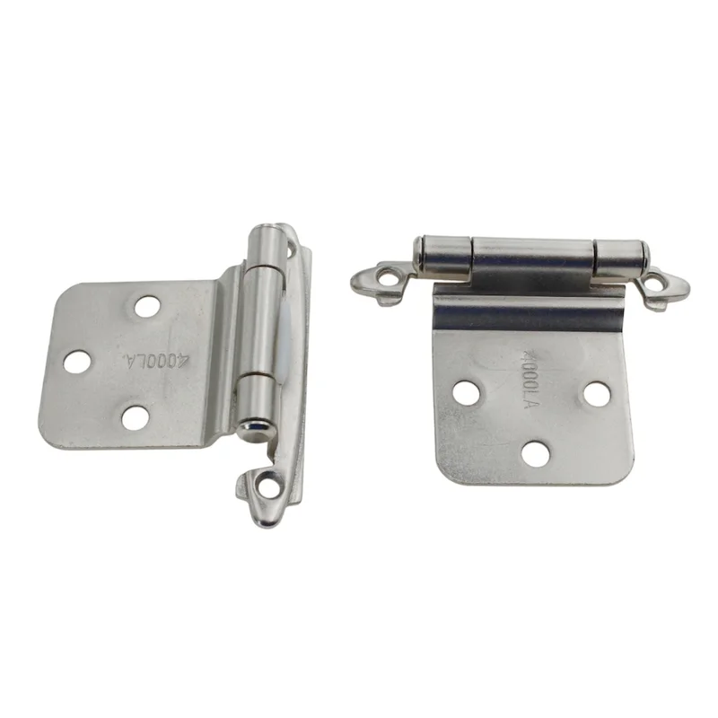 Pair of Amerock Satin Nickel Reverse Bevel Hinges Self-Closing BP7630-G10