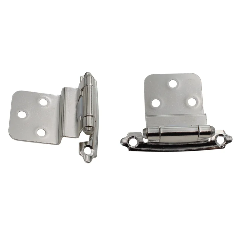 Pair of Amerock Sterling Nickel Self-Closing 3/8" Inset Cabinet Hinges BP3428-G9