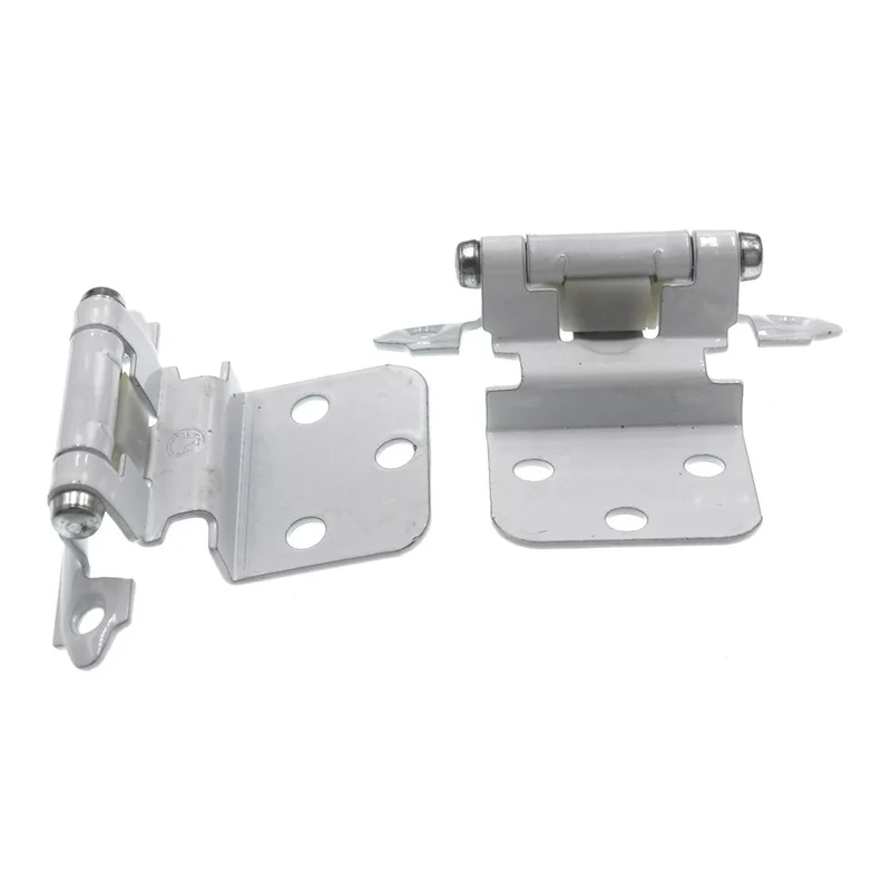 Pair of Amerock White Self-Closing 3/8" Inset Face Mount Cabinet Hinges BP7128-W