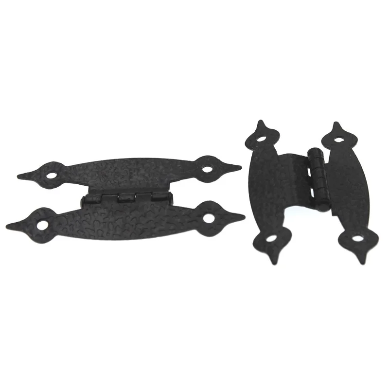 Pair of Hickory Hardware Hammered Colonial Black 3/8" Offset "H" Hinges P103-CB