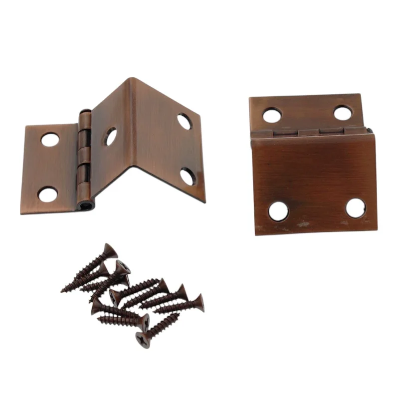 Pair of Satin Antique Copper Full 3/4" Inset Wrap Around Hinges Loose Pin 155-08