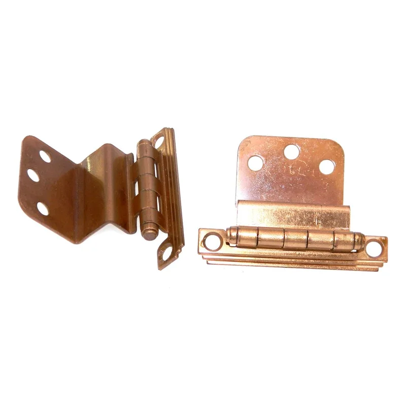 Pair of Stanley Art Deco Satin Bronze 5/8" Inset Face Mount Hinges 1530-A5