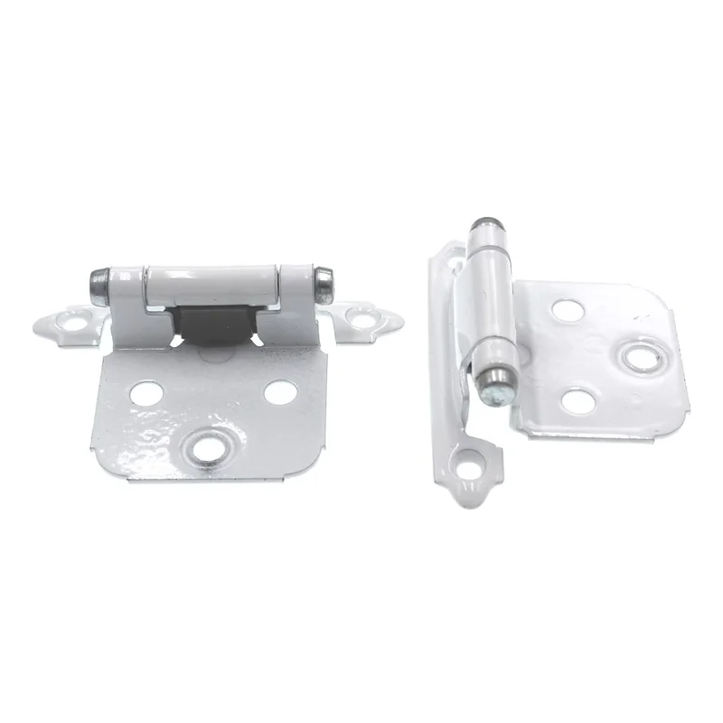 Pair of White Self-Closing Overlay Face Mount Cabinet Hinges Amerock BP7139-W