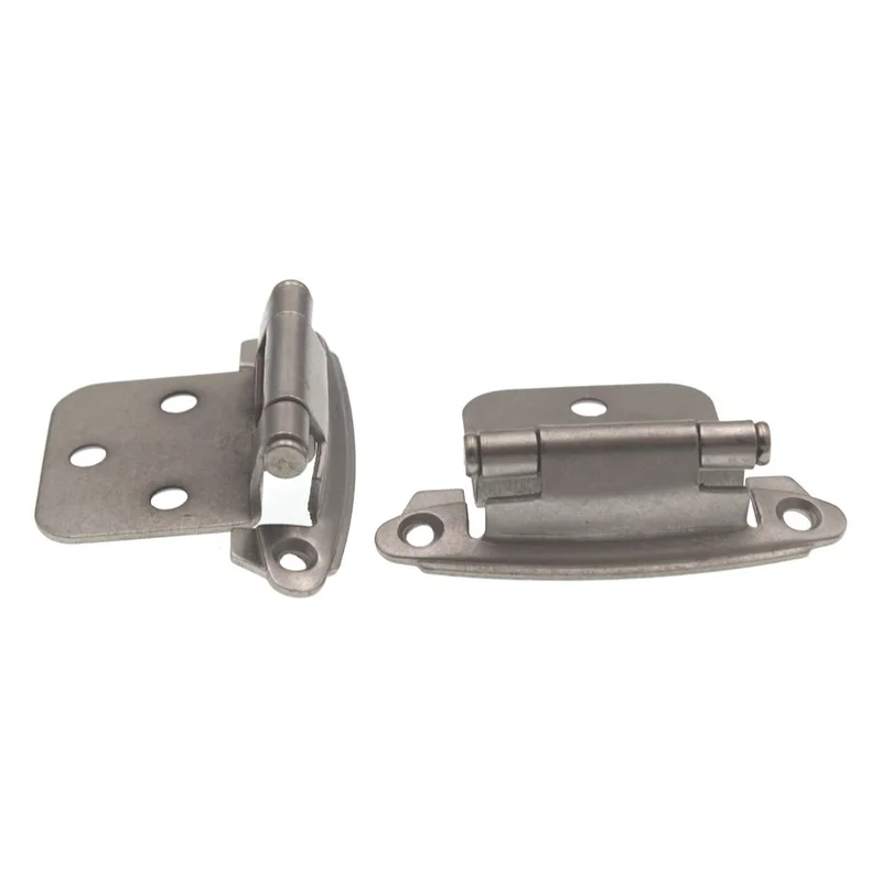 Pair Satin Nickel P244-SN Hickory Flush Self-Closing Cabinet Hinges