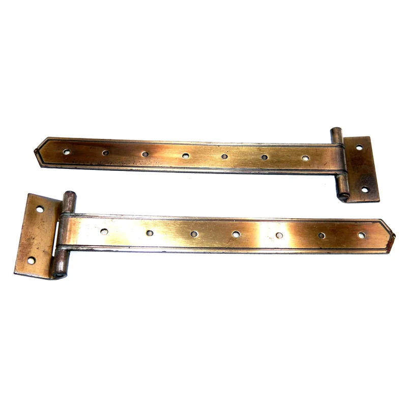 Pair Stanley 6 1/2" Saddle Strap Hinges Antique Brass 3/8" Offset Doors 4312-F3