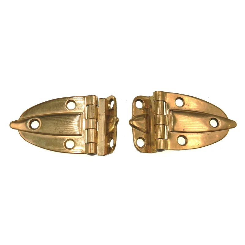 Pair Vintage Amerock Brass 3/8" Offset Surface Cabinet Hinges EO3082-3