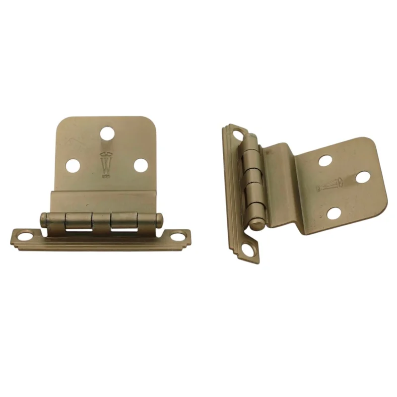 Pair Washington Mid-Century Satin Bronze 3/8" Inset Cabinet Hinges 1010-10