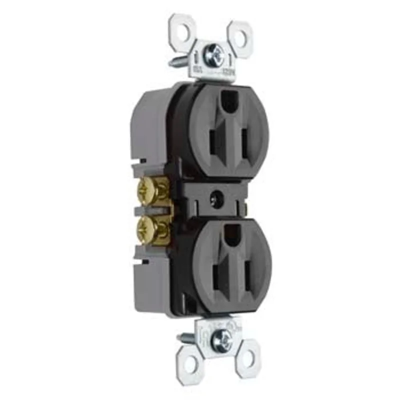 Pass & Seymour 15A/125V Trademaster Tamper-Resistant Duplex Receptacle, Brown Brown