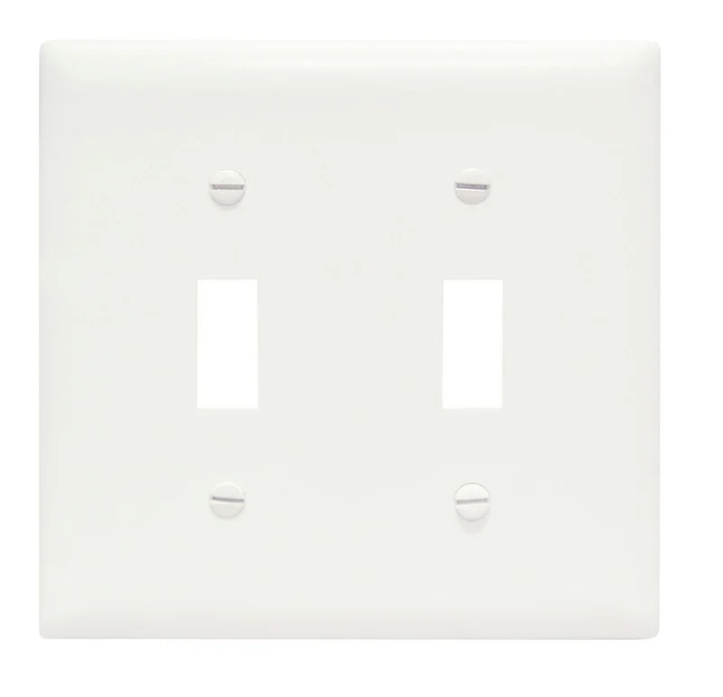 Pass & Seymour Toggle Switch Openings, Two Gang, White
