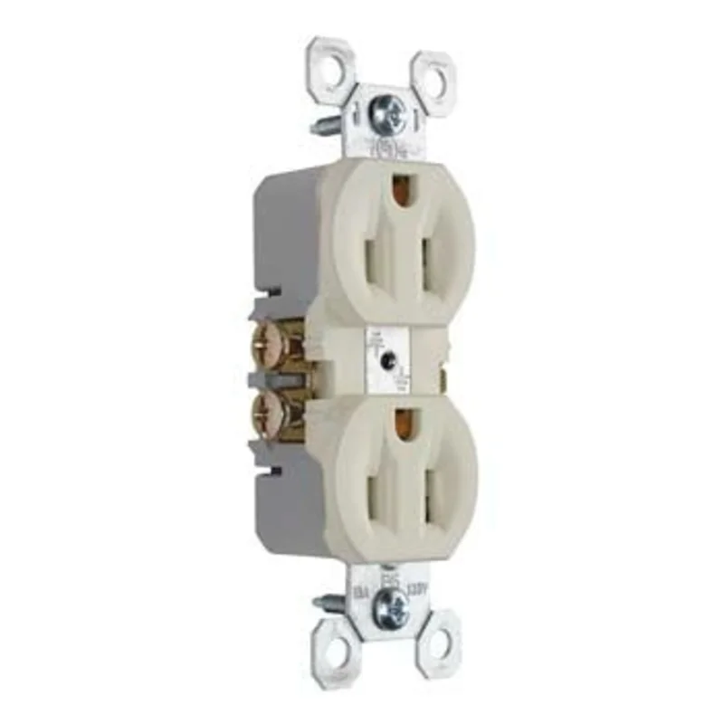 Pass & Seymour Trademaster 15A/125V Duplex Receptacle, Light Almond