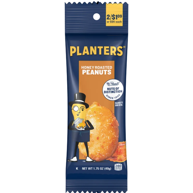 PLANTERS Honey Roasted Peanuts, 1.75 oz Packet