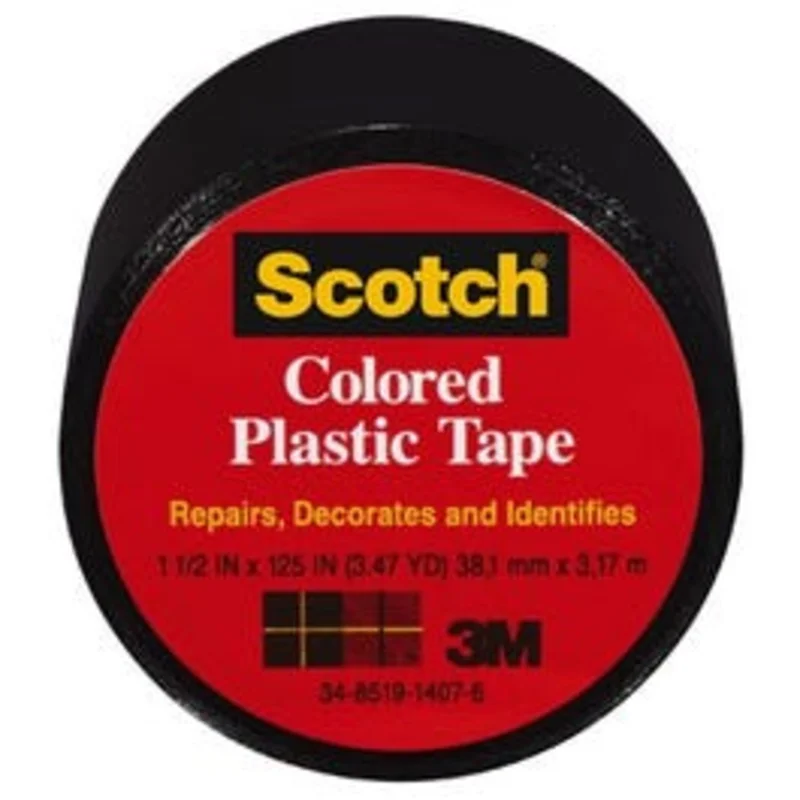 Plastic Tape, Black, 1-1/2 x 125-In.