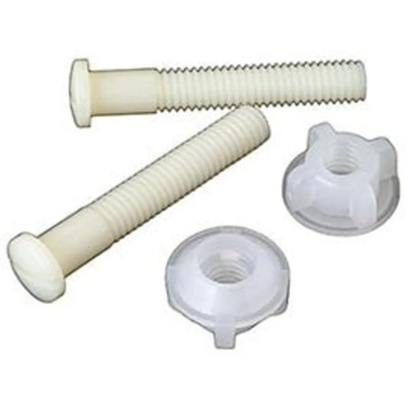 Plastic Toilet Seat Hinge Bolt, White, 2.5-In.