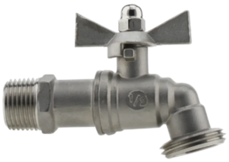 Plumbeeze Hose Bibbs  MPT x GHT Stainless Steel 200 PSI 1/2" x 3/4"