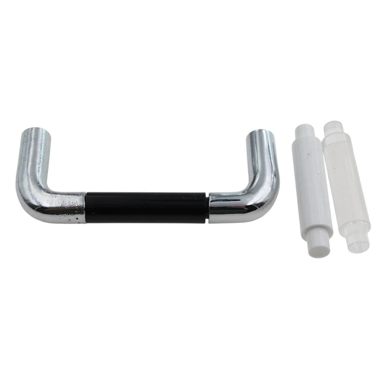 Polished Chrome Cabinet Pull White Black Clear Plastic Insert 3" Ctr 1191-PCHK