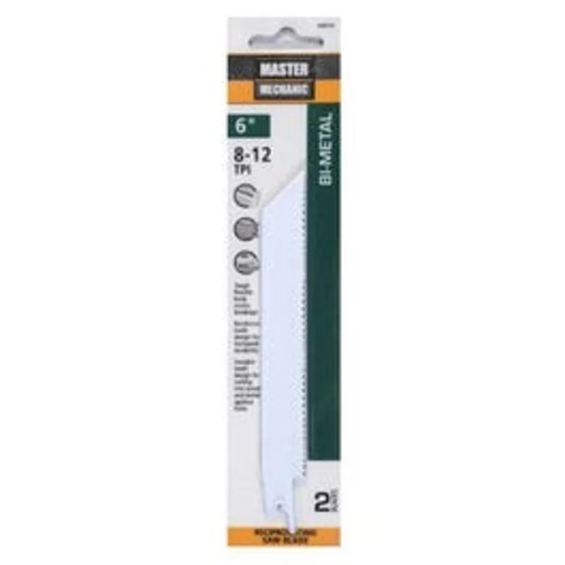 Reciprocating Saw Blades, 2-Pk, 6-Inch, 8/12-TPI, Bi-Metal/Cobalt