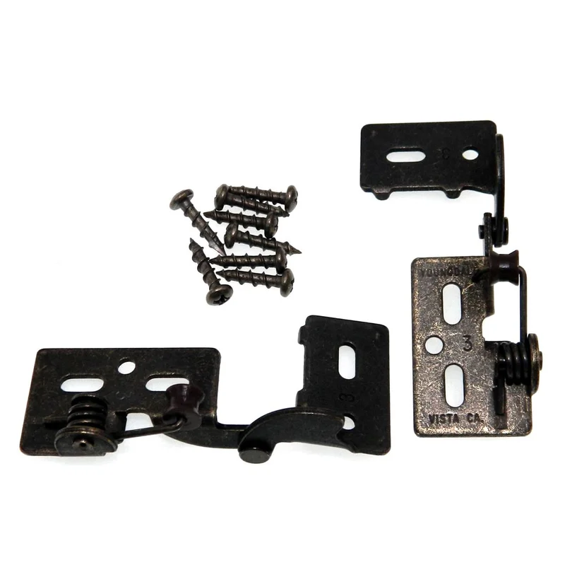 Replace Amerock BP2603 Antique Brass Knife Pivot Cabinet Hinges 1/4" Overlay Youngdale #3