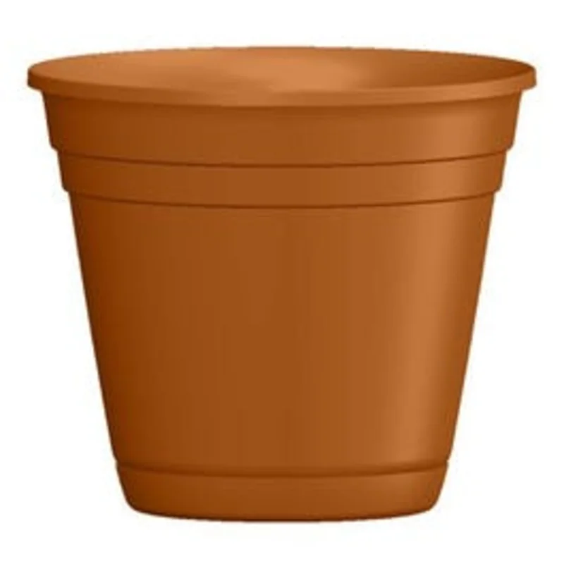 Riverland Planter With Saucer, Light Terra Cotta Resin, 4-In.