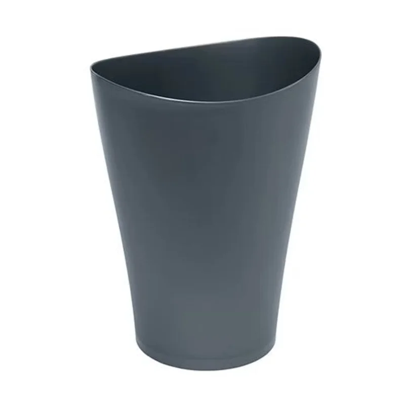 Rubbermaid Spaworks Vanity Wastebasket Gunmetal Blue Resin
