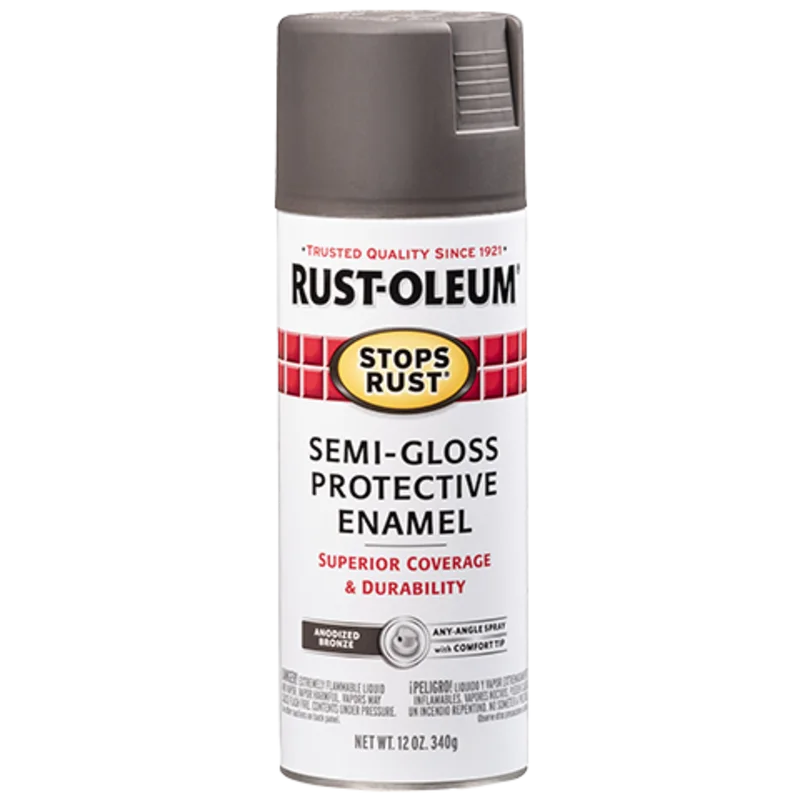 Rust-Oleum Protective Enamel Spray Paint Semi-Gloss Anodized Bronze (12 Oz, Semi-Gloss Anodized Bronze)