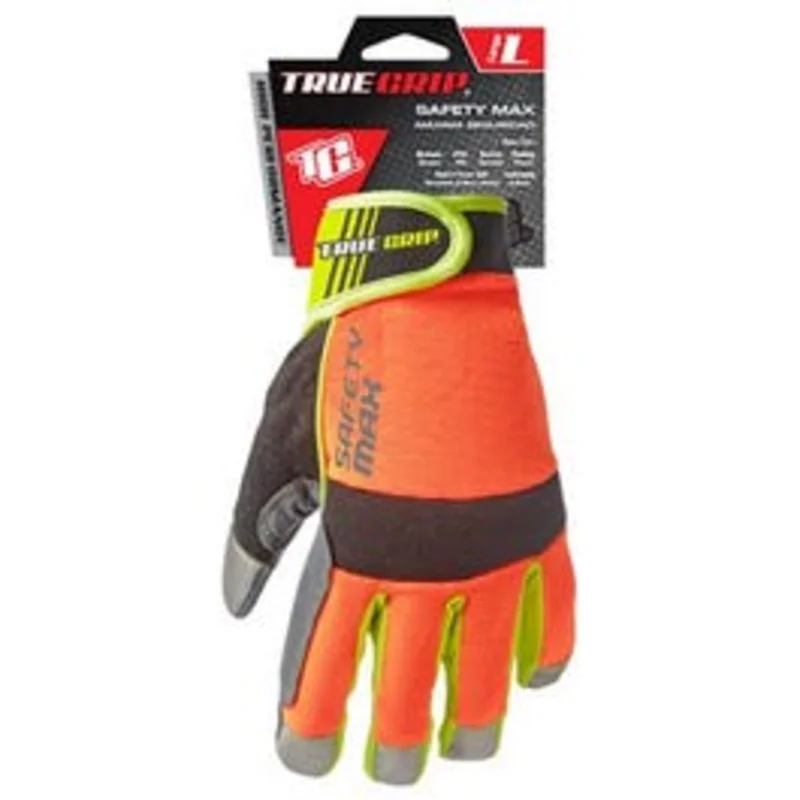 Safety Max Hi-Viz High-Performance Work Gloves, Touchscreen Compatible, Microsuede, Large