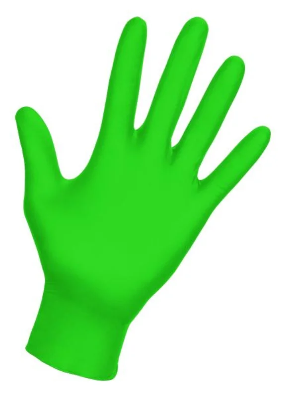 SAS Safety 66551 Raven Hi-Viz InVue Nitrile 7 mil Exam Gloves - MEDIUM