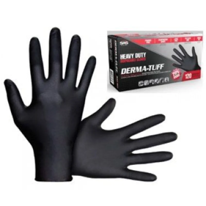SAS Safety 66581 Derma Tuff Heavy Duty Disposable 6-mil Nitrile Gloves - Small 120/box
