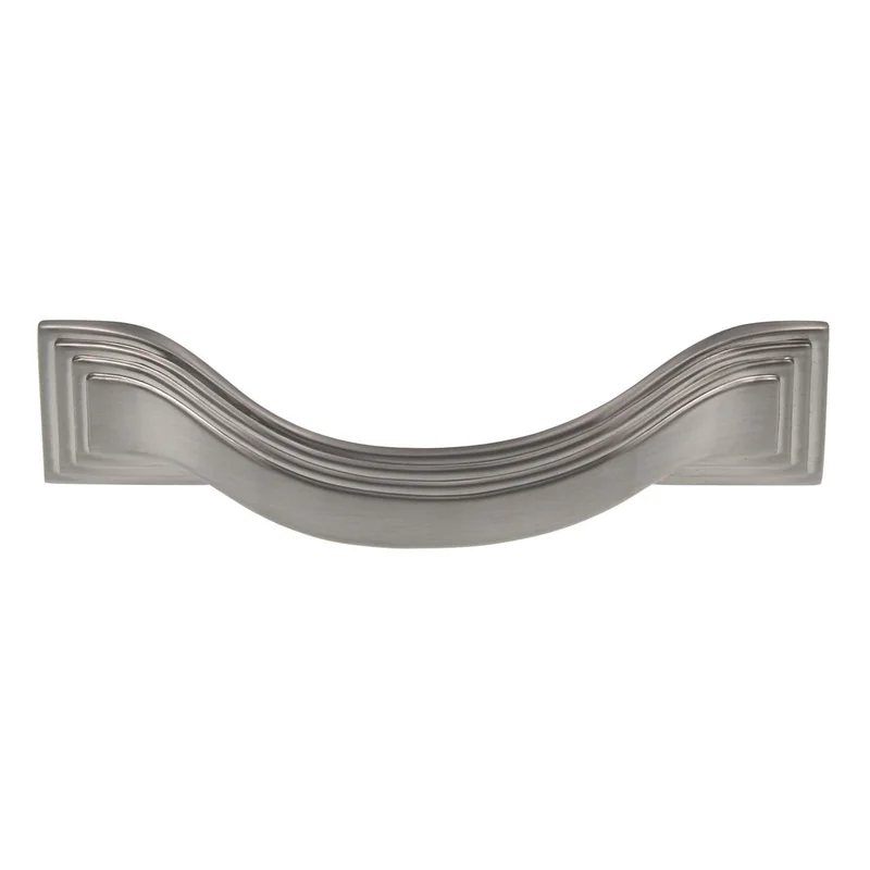 Satin Nickel 3 1/2"cc Concave Cabinet Handle Pulls P3100-SN Belwith Hickory Deco