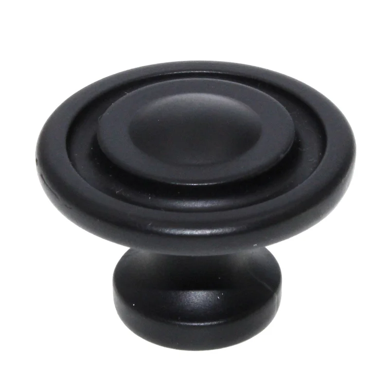 Schaub And Company Rustica 1 3/8" Ringed Cabinet Knob Matte Black 113-MB
