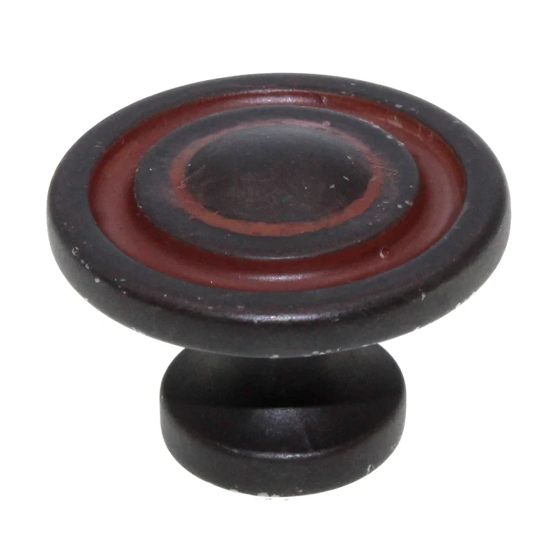 Schaub And Company Rustica 1 3/8" Ringed Cabinet Knob Olde Iron 113-OI