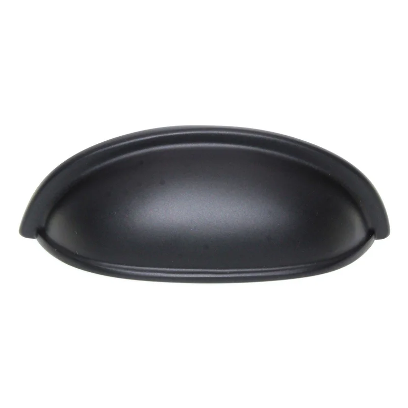 Schaub And Company Traditional Drawer Cup Pull 3" Ctr Flat Black 730-FB