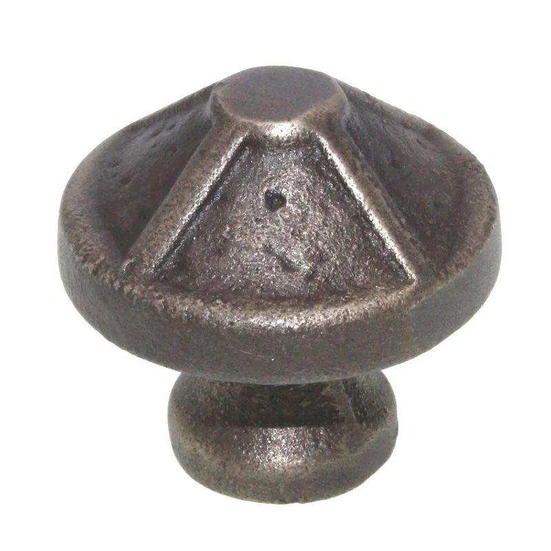 Schaub Kelmscott Manor 1 3/8" Round Solid Brass Cabinet Knob Antique Iron 820-AI