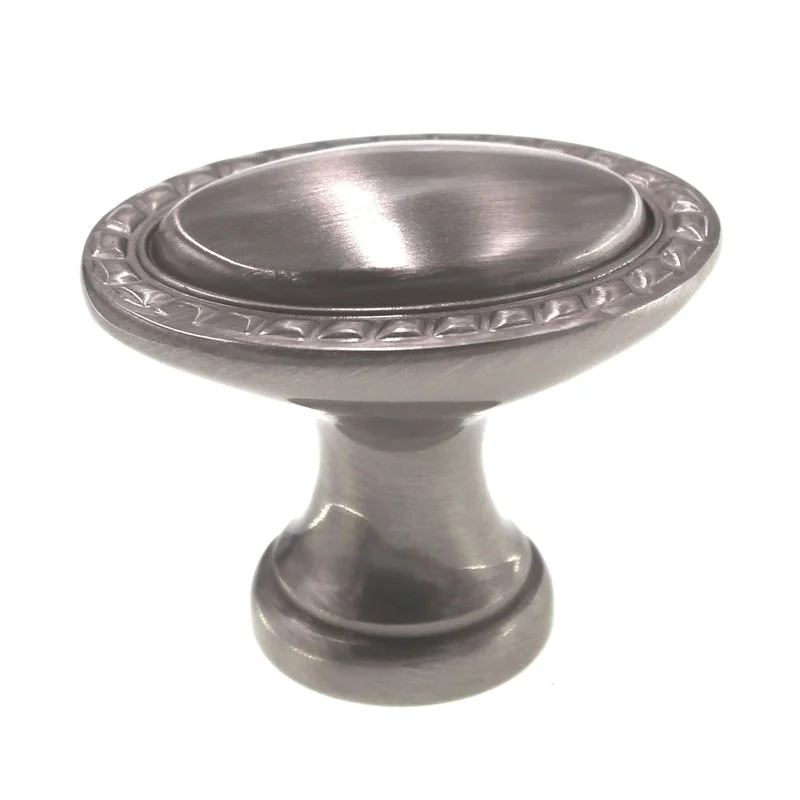Schaub Montcalm 1 1/4" Oval Solid Brass Cabinet Knob Satin Nickel 796-15