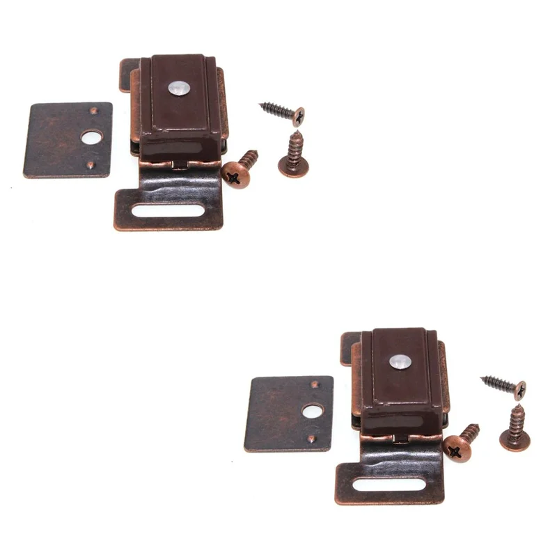 Set of 2 Hickory Statuary Bronze 1-7/8"cc Cabinet Magnetic Catch P649-STB