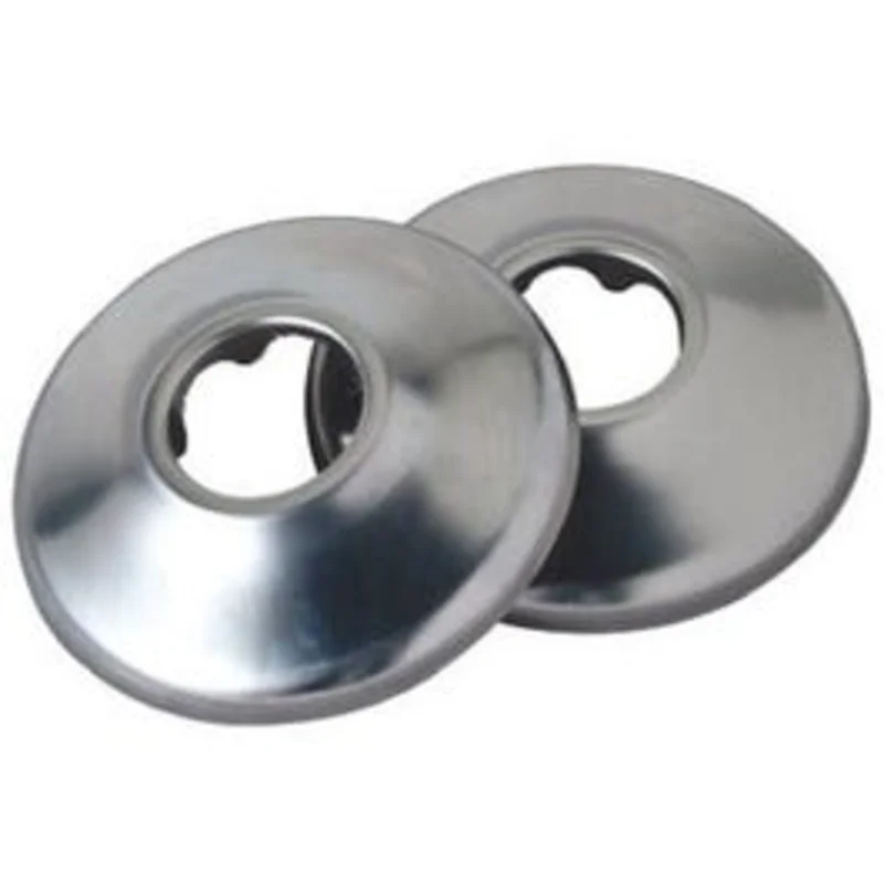 Shallow Pipe Cover, Chrome Finish Flange, for .375-In. Iron Pipe or 5/8-In. Cooper Tube 2-Pk.