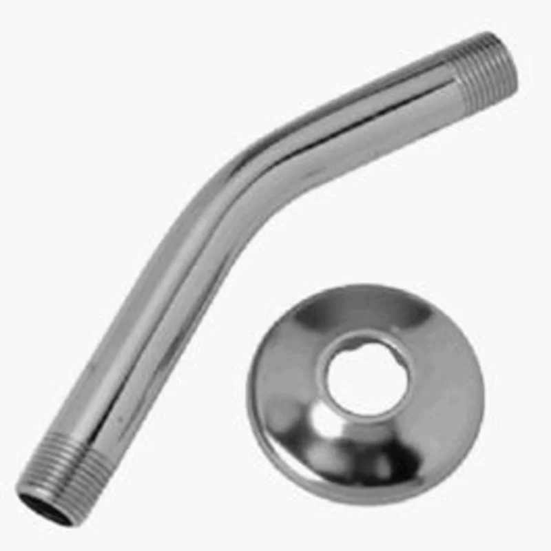 Shower Arm & Flange, Metal Chrome Finish, .5-In. Male Iron Pipe x 8-In.