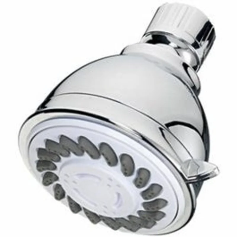 Showerhead, Fixed-Mount, 3-Settings, Chrome Plastic