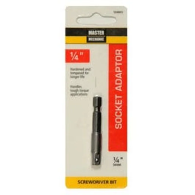 Socket Adapter, 1/4-In. Hex Shank