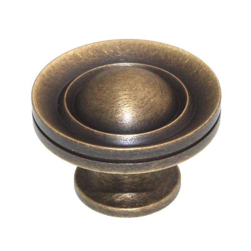 Solid Brass 1 1/2" Classic Brass Hutter Ring Cabinet Knob 1056
