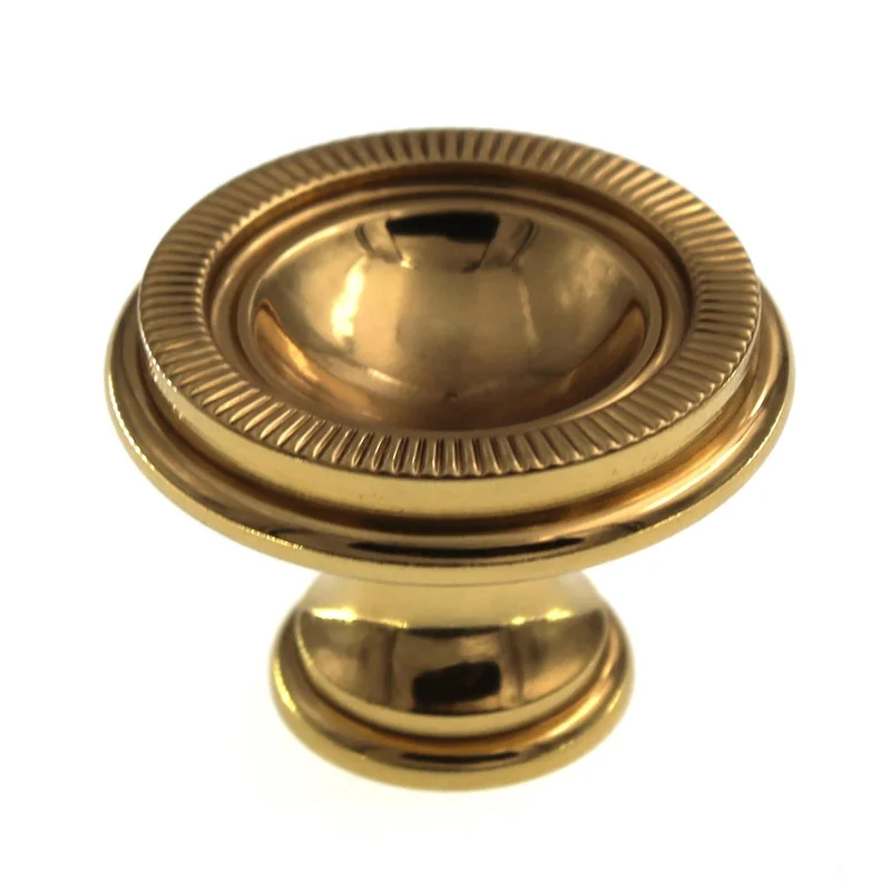Solid Brass 1 3/8" Classic Brass Hutter Cabinet Knob 1171
