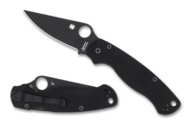 Spyderco Para Military 2 G-10 Black / Black Blade - PlainEdge (C81GPBK2)