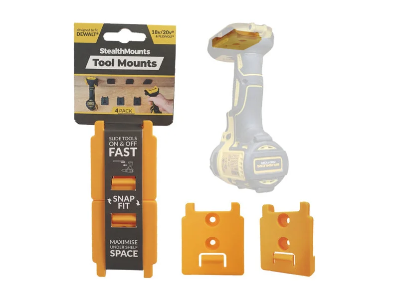 StealthMounts Tool Mounts for Dewalt 18v/20v & Flexvolt Yellow