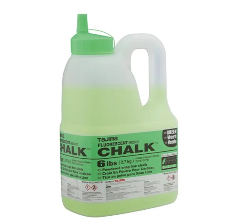 Taima PLC2-FG2700 Micro Chalk, ultra-fine chalk, fluorescent green, easy-fill nozzle, 6lbs. / 2.7 kg