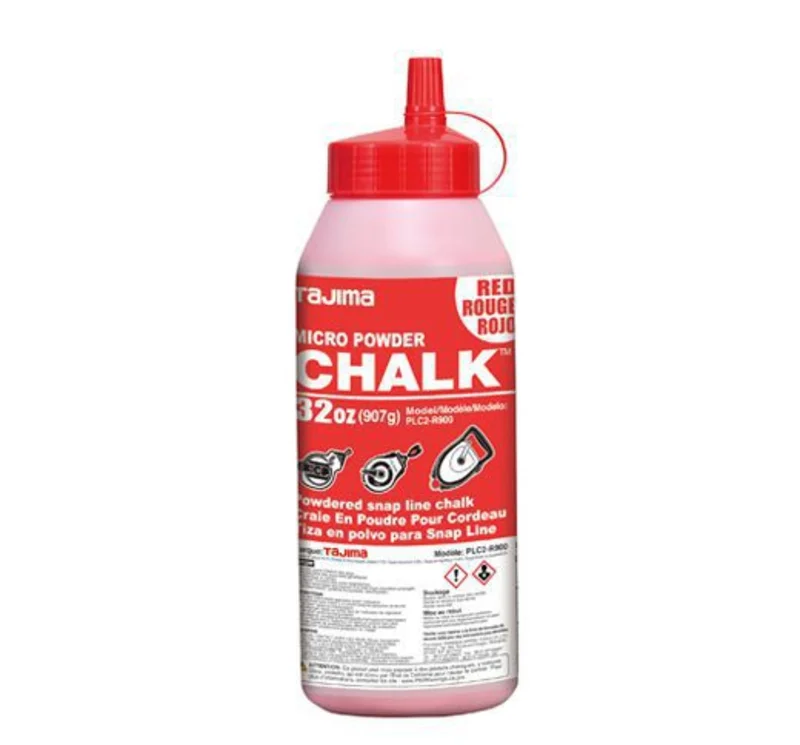 Tajima Micro Chalk, ultra-fine chalk, red, easy-fill nozzle, 907g / 32 oz.