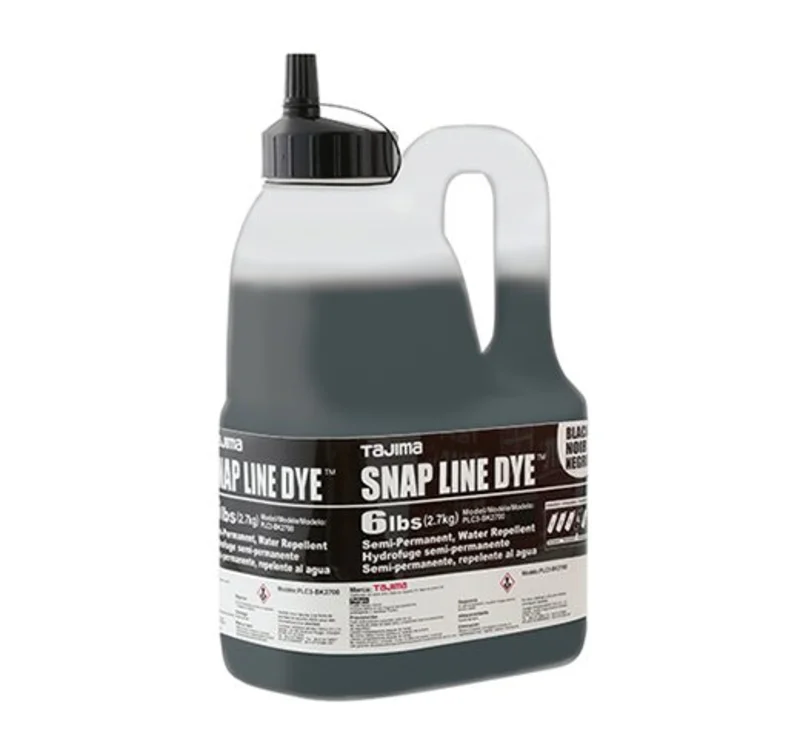 Tajima PLC3-BK2700 Snap Line Dye, permanent marking chalk, black, easy-fill nozzle, 2.7 kgs. / 6 lbs.