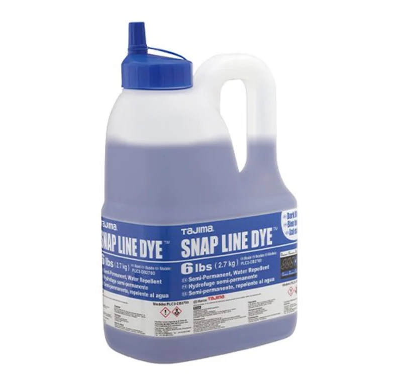 Tajima PLC3-DB2700 Snap Line Dye, permanent marking chalk, dark blue, easy-fill nozzle, 6lbs. / 2.7 kg