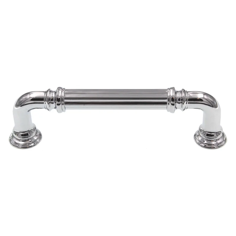 Top Knobs Chareau Reeded Cabinet Pull 3 3/4" (96mm) CTC Polished Chrome TK322PC