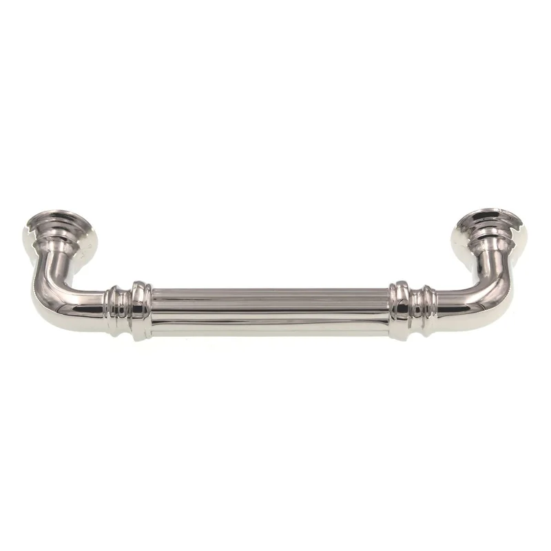 Top Knobs Chareau Reeded Cabinet Pull 3 3/4" (96mm) CTC Polished Nickel TK322PN